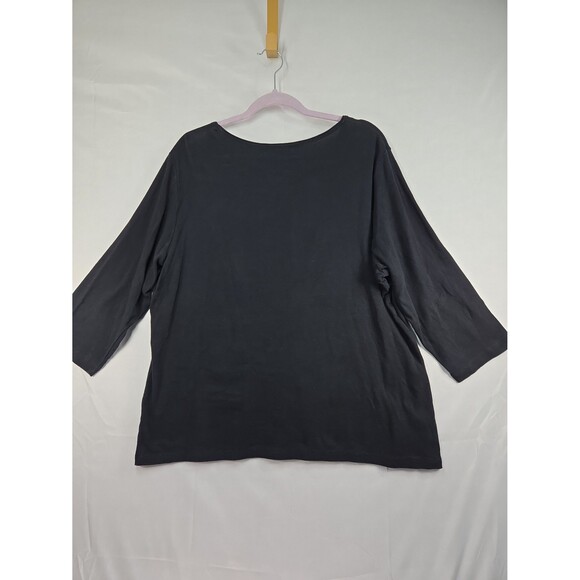 Karen Scott Plus 2X Shirt Autumn Harvest Bicycle Pumpkins Top Gold Bling Sparkle - Picture 8 of 12